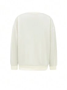 INAWLY Full Print Christmas Tree Pattern Round Neck Drop Shoulder Long Sleeve Long Christmas Sweatshirt For Women Pullover Fall Outfit - Multicolor - View 2