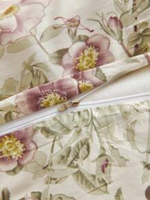 3件套花卉印花被套套装（不含被芯），柔软透气，带来舒适睡眠，是送给父母和朋友的绝佳礼物，包含1个被套和2个枕套，尺寸可选：特大号、大号、大号、单人床，适合宿舍、返校季等场合。 - 彩色 - 查看 5