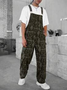 Manfinity Roughcore Quần yếm nhuộm loang thường ngày cho nam, thời trang mùa thu mặc hàng ngày - Nhiều màu - Xem 1