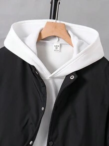 SHEIN Teen Boys Thickened Thermal Lined Outdoor Sports Fashionable Pilot Jacket, Windproof Multi-Pocket Bomber Jacket For Winter