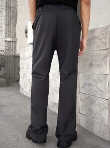 Manfinity Hypemode Men's Straight Leg Loose Casual Trousers With Pockets, Versatile - Dark Grey - View 7