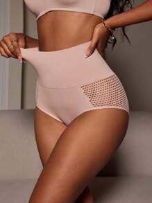 Solid Hollow Out Shapewear Panty