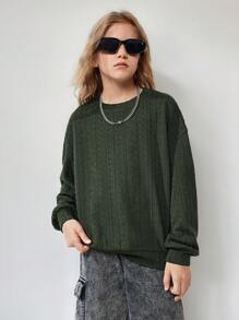 SHEIN Sudadera informal con capucha de manga larga y cuello redondo de color verde para niña preadolescente