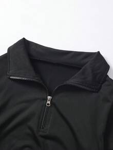 SHEIN Bộ 3 món đồ thể thao yoga thời trang dành cho bé gái tuổi teen, gồm áo vest đệm ngắn, áo dài tay, quần legging, phù hợp cho mùa thu đông - Màu Khaki - Xem 8