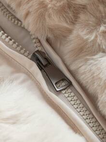 Anewsta 加厚长毛绒领绗缝女式冬季外套