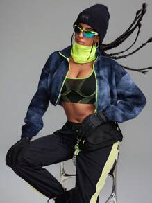 Innovista Veste polaire femme tie-dye à collision vibrante pour sports de plein air, veste polaire pour randonnée, alpinisme et sports, vestes de ski, chaude pour l'extérieur, veste polaire, veste d'hiver femme, veste zippée