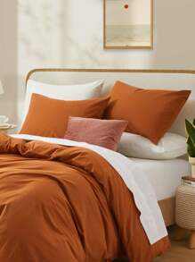 1 Stück karamelloranger Anti-Pilling Kissenbezug, atmungsaktiv für die Jahreszeiten, geeignet für Jungen, Mädchen, Schüler, Studentenwohnheime, Größe Twin/Voll/Queen/King