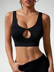 SHEIN Sport Studio Seamless Low-Cut Backless Adjustable Sports Bra