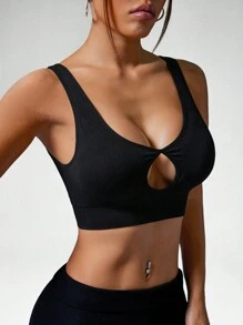 SHEIN Sport Studio Seamless Low-Cut Backless Adjustable Sports Bra