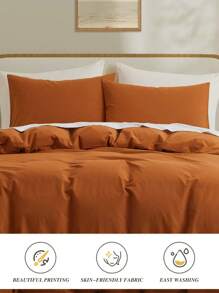 1 Stück karamelloranger Anti-Pilling Kissenbezug, atmungsaktiv für die Jahreszeiten, geeignet für Jungen, Mädchen, Schüler, Studentenwohnheime, Größe Twin/Voll/Queen/King