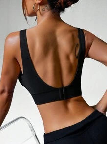 SHEIN Sport Studio Seamless Low-Cut Backless Adjustable Sports Bra