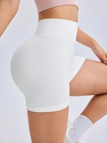 Easithlete 无缝瑜伽运动短裤，高腰收腹提拉，动态纹理面料，适合运动、骑行和日常休闲穿着女士运动短裤、健身短裤、骑行短裤