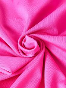 SHEIN Explorewe 2 件套青少年女孩宽松运动衫和修身玫瑰红色紧身裤，春/秋 - 玫紅色 - 查看 7