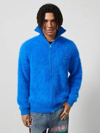 Street Life Jersey de cuello alto de color liso casual para hombre, otoño/invierno