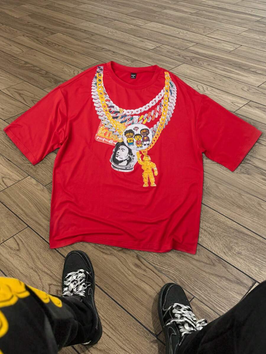 Manfinity EMRG Graphic Print Casual Crew Neck Short Sleeve T-Shirt