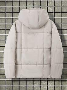 Manfinity Homme Plus Size Men's Hooded Thermal Lined Padded Coat
