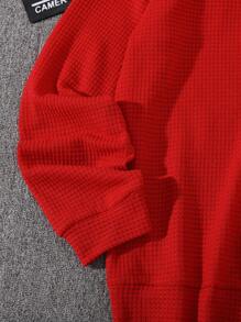 Manfinity Homme Men's Pineapple Floral Print Hoodie Sweatshirt, Comfortable For Autumn/Winter, For Christmas - Red - View 5