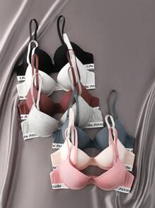 Bộ 7 chiếc áo ngực dây mảnh in chữ dành cho nữ - Nhiều màu - Xem 6