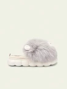 CUCCOO Quty Pantofole in peluche con motivo carino del leone, dalla suola spessa, ideali per Natale, Capodanno, autunno e inverno