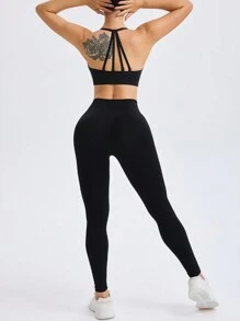 Seamless High Stretch Tie-Dye Sports Set (Random Print) - Black - View 6