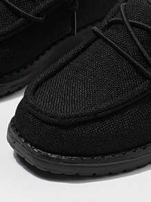 أحذية رياضية جديدة للخريف/الشتاء ذات لون أسود ثابت ، مبطنة حرارياً، سهلة الارتداء ،مع نعل مُقاوم للانزلاق، مناسبة لعيد الميلاد