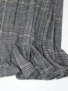 Women's Pleated Minimalist Plaid Skirt, Casual Everyday - Blue - View 3