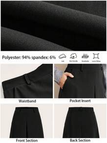 BizChic 经典商务休闲复古中长裙/半身裙，百搭且适合春夏季办公室着装 - 黑色 - 查看 3