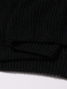 SHEIN LUNE Plus Size Women's Solid Color V-Neck Long Sleeve Casual Pullover Sweater, Fall & Winter Knit Pullover