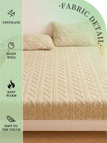 1 pieza Sábana ajustable, ropa de cama, cubrecama, sábana ajustable, cubierta de colchón, sábana ajustable de unicolor, protector de colchón cálido y cómodo, ropa de cama de estilo sencillo, funda de cama suave y antipilling, sábana ajustable amigable con la piel, sin incluir almohada y funda de almohada, decoración del hogar, apta para todos los tamaños de camas - individual, doble, queen, king, adecuada para todas las estaciones, regalos del Día de San Valentín, lavable a máquina
