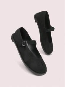 CUCCOO DOLLMOD 女士平底黑色圆头鞋 Tabi 分趾鞋 玛丽珍低跟校园风格 适合圣诞节和新年假期氛围 秋冬季 - 黑色 - 查看 5