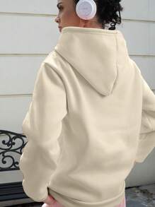 SHEIN x Carly Lawrence INAWLY Sudadera con capucha de manga larga informal para mujer