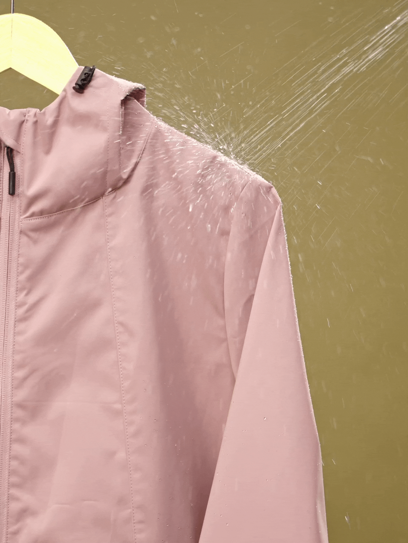 In My Nature 女士户外徒步和通勤防水连帽夹克 - 粉色 - 查看 3