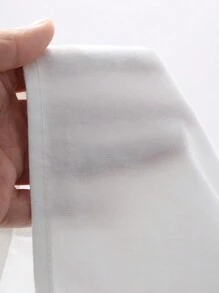 DAZY 女士商务休闲纯色长袖衬衫，适合秋季，长袖上衣，学院风上衣，秋季女装 - 白色 - 查看 10