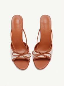CUCCOO CHICEST Women's Peep Toe Bow Decor High Heel Sandals Spring Shoes Spring Break Easter Prom Heels