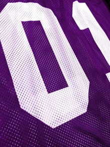 Aesthetic Post Camiseta de béisbol de malla cuello de pico para hombre de talla grande - Morado - Ver 4