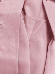 SHEIN Baby Girl Warm & Fashionable Furry Collar Mid-Length Belt Coat, Autumn/Winter Clothes - Multicolor - View 4