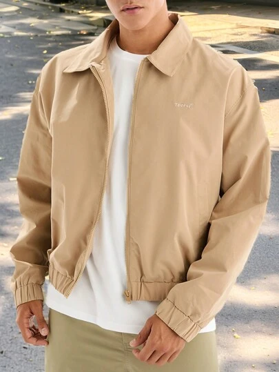 Manfinity VCAY Men's Stylish Lightweight Loose Fit Casual Long Sleeve Open Front Jacket, For Fall Winter