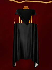 HARRY POTTER X SHEIN 动物图案刺绣连帽抓绒毯，可穿戴，礼品，春/冬，返校季 - 黑色 - 查看 5