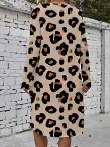 SHEIN LUNE 休闲简约宽松圆领中长袖女式短裙，适合夏季 - 彩色 - 查看 2