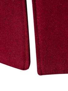 Manfinity Mode 男士纯色前扣商务休闲夹克，秋冬 - 酒紅色 - 查看 7