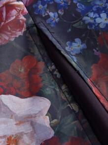 SHEIN MOD Plus Size Vintage Romantic Floral Off Shoulder Long Sleeve High Slit Dress, Suitable For Palace/Ball Gowns - Multicolor - View 4