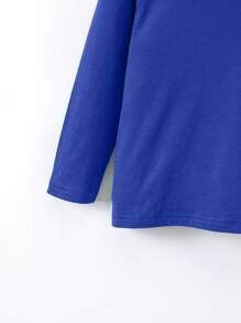 SHEIN Young Boy Solid Color Round Neck Casual Versatile Long Sleeve T-Shirt, School, Campus, College - Multicolor - View 4