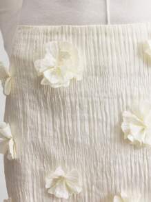 Ontre 1 chiếc váy trang trí hoa thanh lịch màu mơ cho nữ mùa thu - Màu be - Xem 8