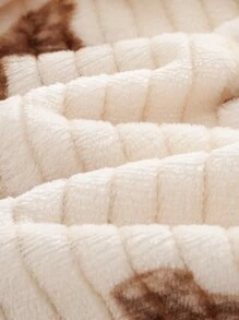 Cozy Pixies 女婴休闲百搭熊图案保暖内衬连帽长袍，腰部系带，长袖 - 杏色 - 查看 5