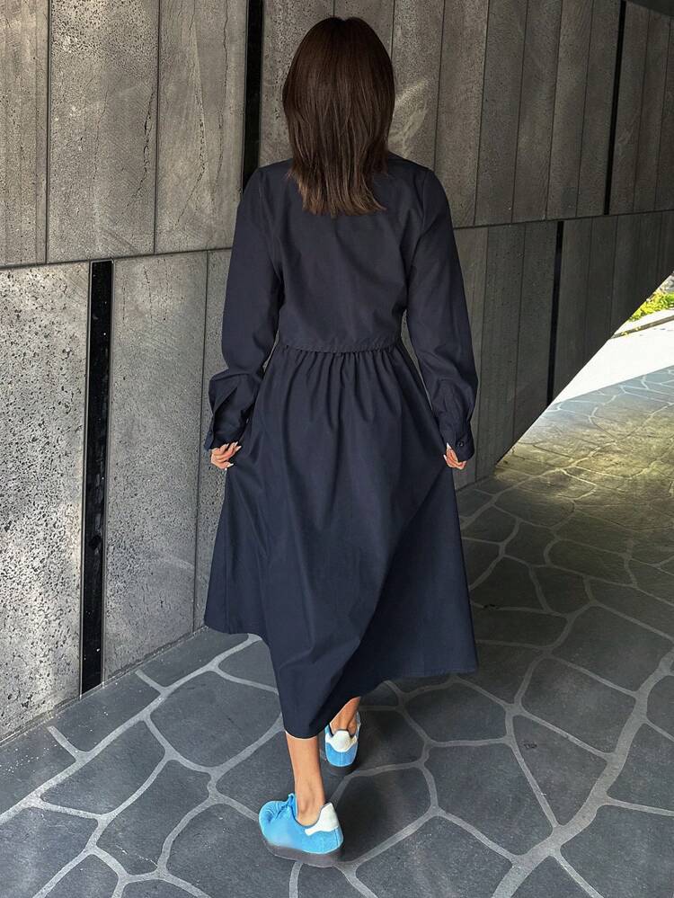 2pcs/Set Women Solid Color Utility Shirt And Skirt Set,Fall Clothes