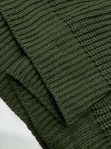 EMERY ROSE Plus Size Cross-Wrap Split Hem Solid Color Casual Sweater, Autumn/Winter Knit Pullover Fall Outfit