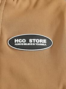 Baby Girl Reversible Heart Pattern Hooded Casual Jacket For Fall/Winter - Chocolate Brown - View 3