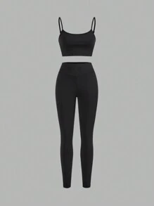 SHEIN LUNE Set de 3 piezas: Camisa, top y leggings con estampado de leopardo para otoño-invierno 2024, de estilo casual - Multicolor - Ver 3