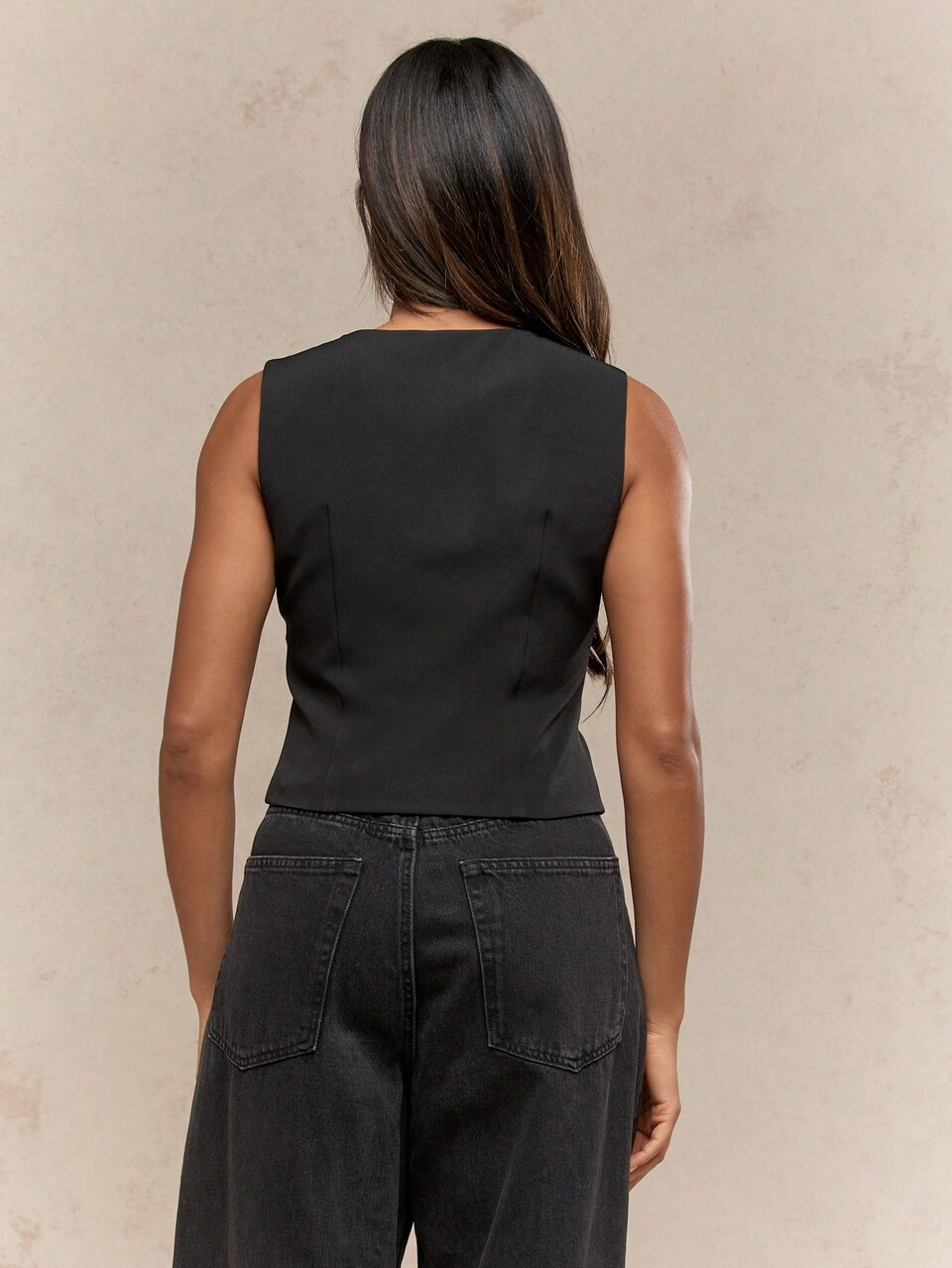 MISSGUIDED Sleeveless Button Front Waistcoat Vest Classic Professional Fitted Tailored Business Casual Office Work Formal Gold Button Cropped Blazer