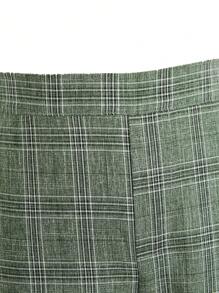 2pcs/Set Tween Boys Green Plaid Waistcoat Gentleman Outfit, For Christmas - Green - View 8